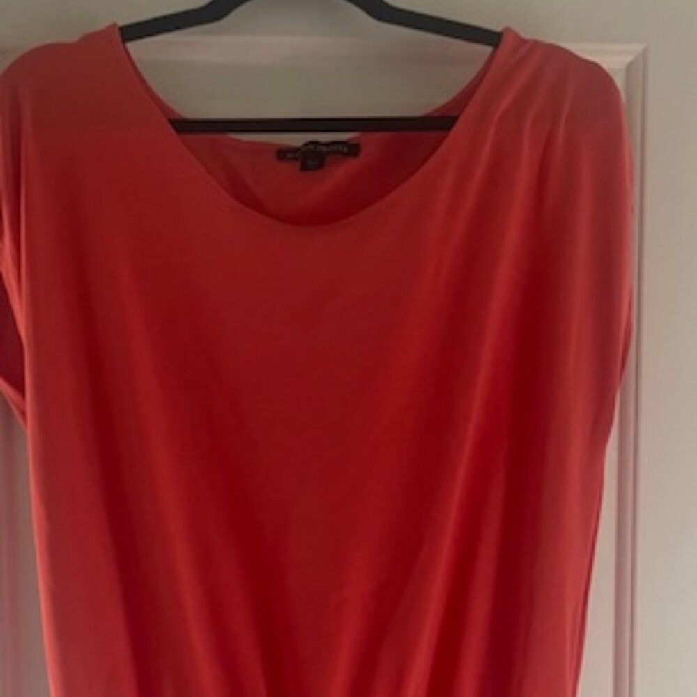 Bright Orange Jersey Cap Sleeve Dress